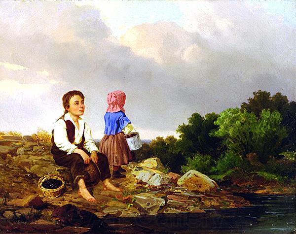 Carl Ludwig Brandt The Berry Pickers Germany oil painting art